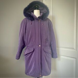 NUAGE Soft purple parka with fur lined hood